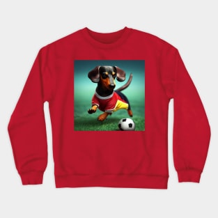 Dachshund Plays Football Crewneck Sweatshirt